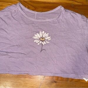 Aeropostale Purple Floral Crop Top